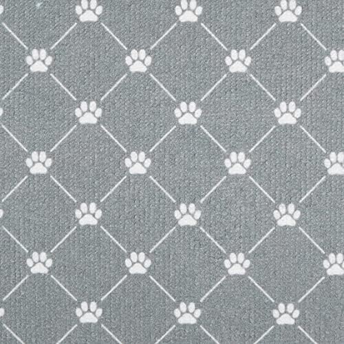 Bone Dry Machine Washable, Ultra Absorbent Pet Mat, 10x18, Gray Trellis Print