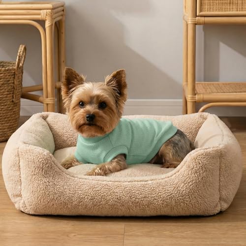 3 Pack Dog Shirt for Small Supplies Functional Waffle Dog Clothes Warm Soft Sweatshirt Outfit for Dogs Cats Pet Apparel