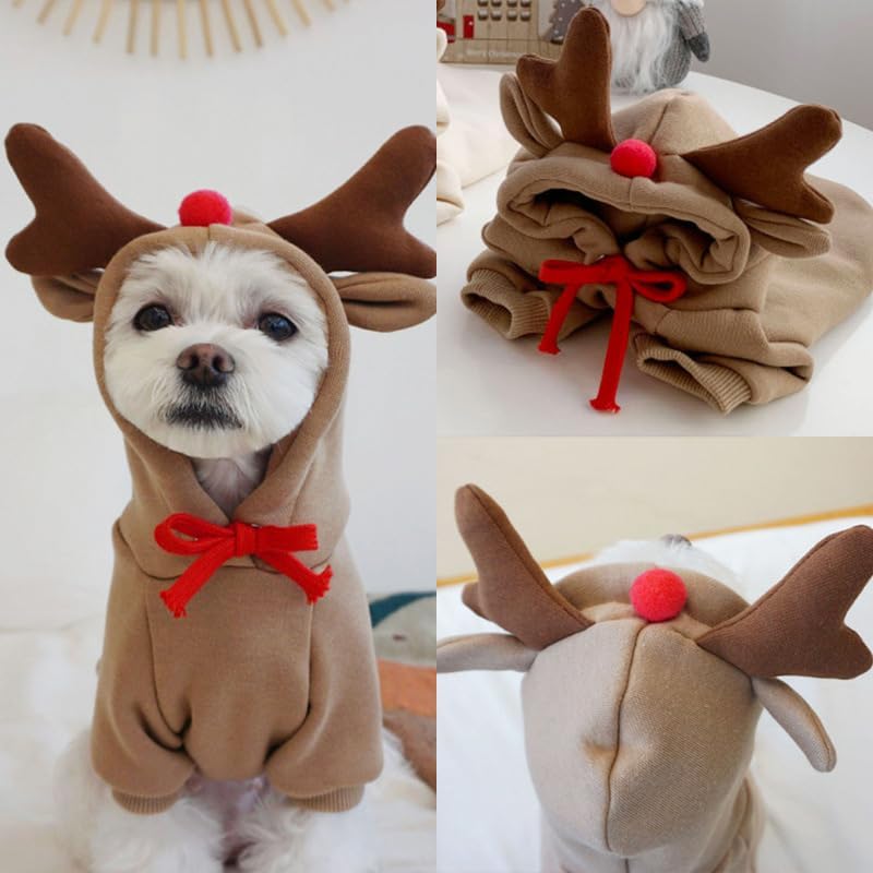 Warm Dog Winter Clothes Cute Dog Coat Hoodie, Coffee, XXL