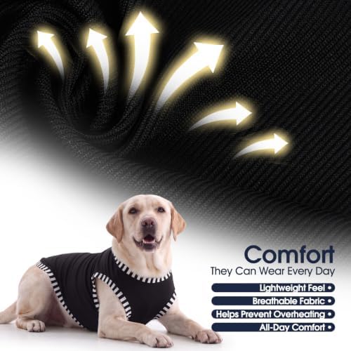 IECOii 2 Pack Dog Surgery Recovery Shirt Sleeveless Lightweight Dog Tshirt