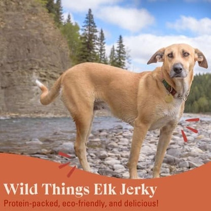 O.T.I.S. Wild Things Elk Recipe Jerky for Dogs – 4 oz – Soft Dog Treats with Elk as 1st Ingredient – GMO-Free – No Hormones or Artificial Colors or Additives