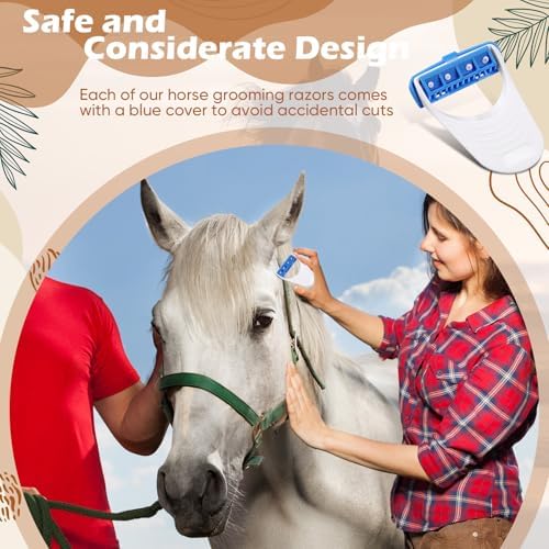 6 Pcs Horse Clippers Grooming Razor Disposable Grooming Razor Fit for Horse and Pet, White