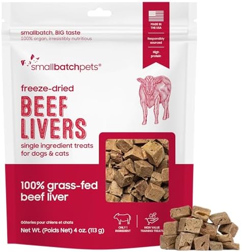 smallbatch Freeze Dried, Single Ingredient Beef Liver Dog & Cat Treats 4oz