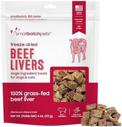 smallbatch Freeze Dried, Single Ingredient Beef Liver Dog & Cat Treats 4oz