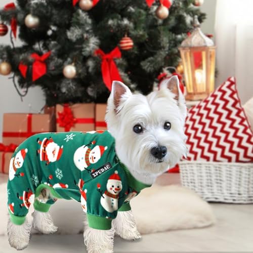 XPUDAC 4 Pack Dog Christmas Pajamas Santa Pet Clothes for Large Dogs, 5XL
