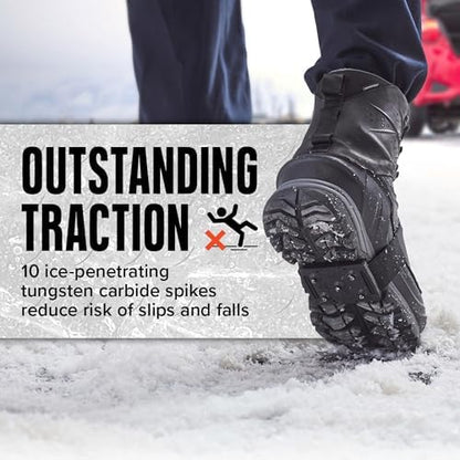 K1 Mid-Sole Ice Cleats for Men & Women - Rotatable Traction Aids For Winter Snow - Original Profile - Black