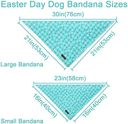 Easter Dog Bandana, Easter Triangle Bid Scarf for Small Medium Dog, Cotton Pet Kerchief for Girl Boy Dogs or Cats, Cute Carrot & Rabbit Dog Bandana, Comfortable Easter Dog Bandana
