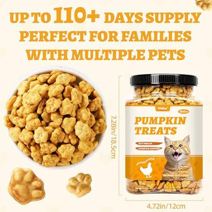 Wellix 29.45 oz Healthy Cat Treats Pumpkin Flavor for Sensitive Stomachs