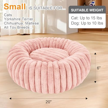 Washable Small Cat Dog Bed,Puppy Bed Cat Beds for Indoor Cats(Pink,S)