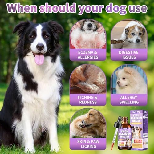 Dog Allergy Relief Drops, Itchy Skin Relief for Dogs with Omega-3, 60ml