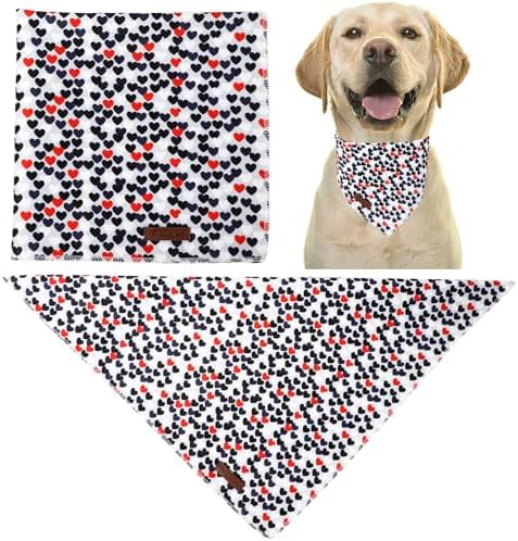 Valentine's Dog Bandana, UP URARA PUP Soft Cotton Adjustable Pet Scarf for Small, Medium, and Large Dogs, Cute and Comfortable Dog Accessory,S