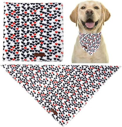 Valentine's Dog Bandana, UP URARA PUP Soft Cotton Adjustable Pet Scarf for Small, Medium, and Large Dogs, Cute and Comfortable Dog Accessory,S