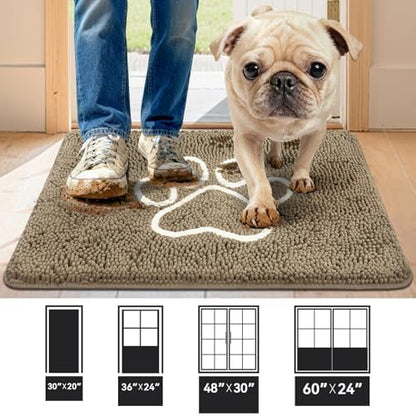 Bcoimo Super Absorbent Dog Door Mat, 30"*20" Anti Slip Mat for Muddy Paws