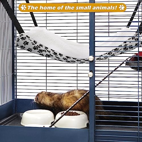 Jetec 2 Pack Cat Hammock for Cage, Zebra and Cat Paw Print, M