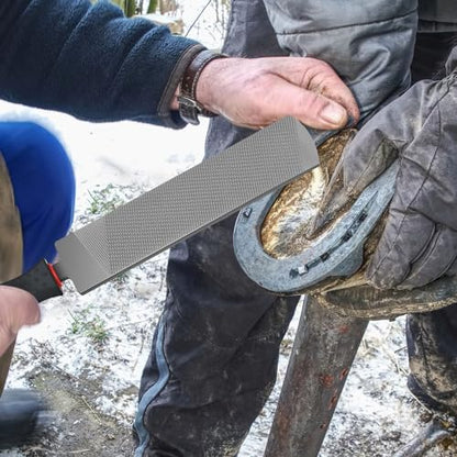 Gisafai 2 Pcs 12 Inch Rasps for Shoeing Horses with Handle Trimming File Carbon Steel Farrier Tools for Repair Horse Goat Hooves Cow Donkey Pig Animal Hooves Repairing Wood Working Supplie