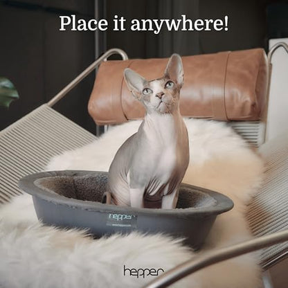 Hepper Cat Nest - Washable Cat Bed with Fleece Liner - Gray/Gray