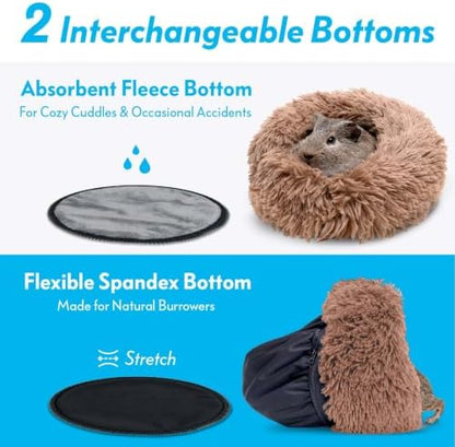 Paw Inspired Furr-O Burrowing Pet Bed Enrichment, Removable Base, Beige