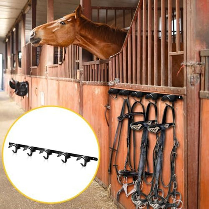 Zonon 4 Pcs Bridle Rack for Horse Wall Mount, Horse Tack Bulk, Five Hooks