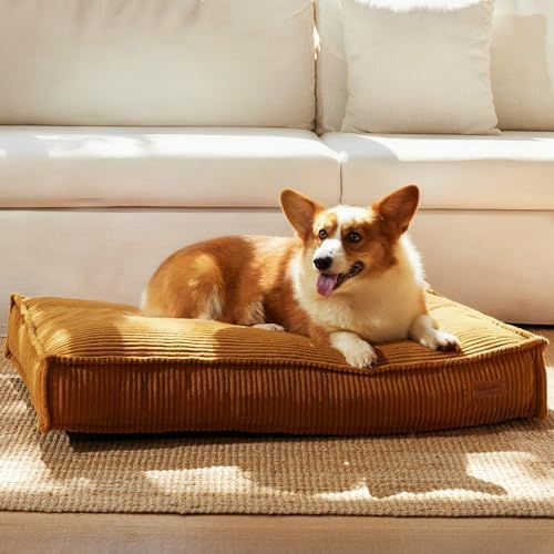 FUKUMARU 5.5-Inch Thick Dog Bed Mat, Cozy Flat Dog Kennel Bed for Crate