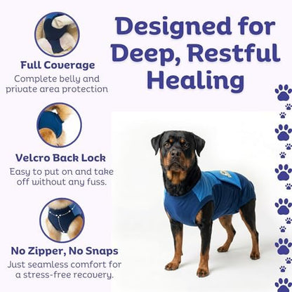 Surgi Snuggly Dog Surgery Recovery Suit, Cone Alternative, Spay/Neuter 2XLS