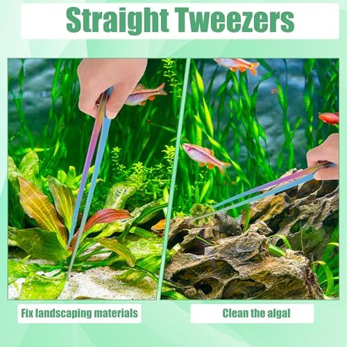 Aquarium Aquascape Tools Kit, 4 Pcs Stainless Steel Aquascaping Set
