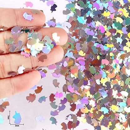 Renfio Holographic Unicorn Confetti Glitter for Resin,1.75 Oz 50g