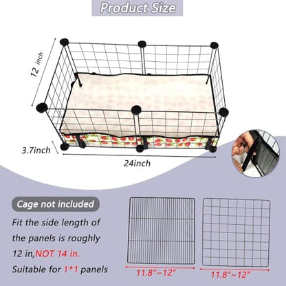 Guinea Pig Cage Liner，Washable Waterproof Oxford Cloth Cage Liners for Small Animals,Hamster Chinchilla Hedgehog Rabbit and Other Small Animals Not Include Cage(12x24 inches)