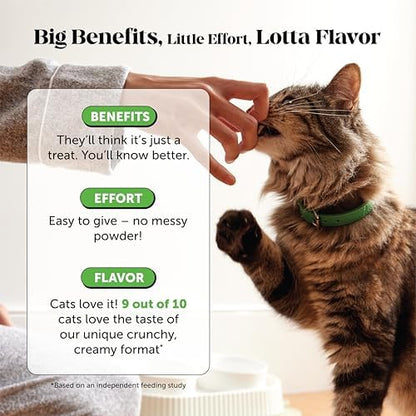Cat Hairball Support Crunchy & Creamy Chews, Hairball Remedy Cat Treats, Furball Treatment, Supports Skin & Coat, Digestion, Vitamins & Hairball Medicine, Chicken (180-Day Supply)