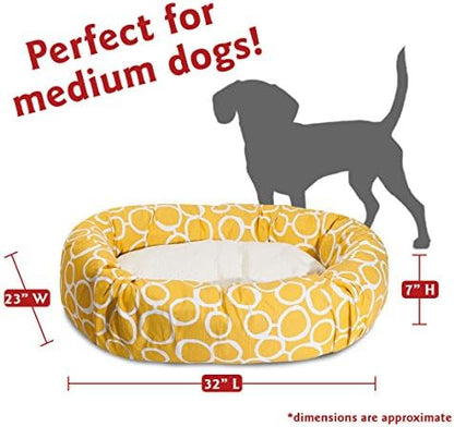Majestic Pet 32" Fusion Yellow Sherpa Bagel Bed
