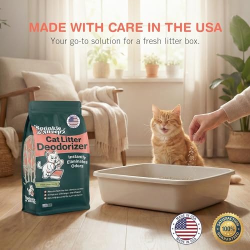 Sprinkle & Sweep: Litter Box Deodorizer - 8oz Bag - Cat & Kitten Home Odor Neutralizer, Ultra-Absorbent Formula, Non-Toxic & Safe, Pet Smell Control
