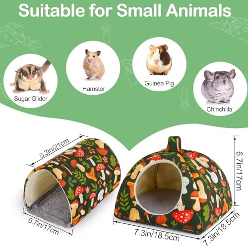 Bienbee Guinea Pig Hideout, 2 Piece Washable Set for Small Animals Small