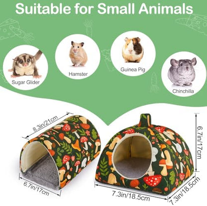 Bienbee Guinea Pig Hideout, 2 Piece Washable Set for Small Animals Small