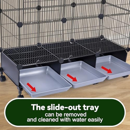 VISCOO Encrypted Metal Bird Cage (46" x 36" x 12") for Parrot Parakeets