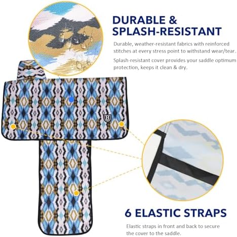 Harrison Howard Sturdy Waterproof Western Saddle Cover with Stylish Prints That Stand Out Keep Your Saddle in Pristine Condition Perfect for Showing or Riding Events