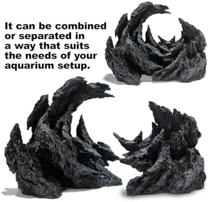 Allcolor Fish Tank Decor Rocks.Aquarium Decoration Model.Easy Superior Aquascape (Perched Canyon-15inch)