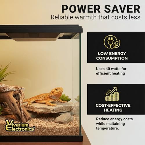 Radiant Heat Panels Made in USA 40W–Premium Reptile Heater Mounts Easily with Included Screws Reptile Heat Panel, Snake Heater, Bearded Dragon, Gecko and Hermit Crab Accessories