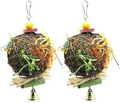 2 Pack Bird Cage Hanging Chewing Toy, Bird Shredding Toys for Parrots