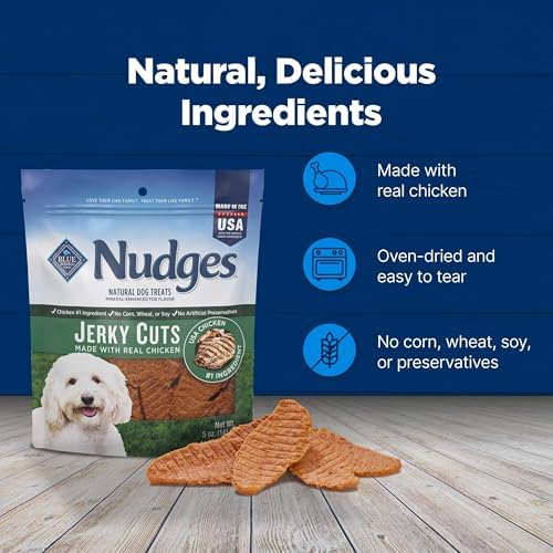 Blue Buffalo Nudges Jerky Cuts Chicken Dog Treats, 5 oz