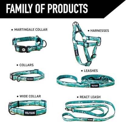 Wolfgang Heavy Duty Martingale Dog Collar with Quick Release Nylon Buckle for Walking & Training, GreatEscape Print, Medium