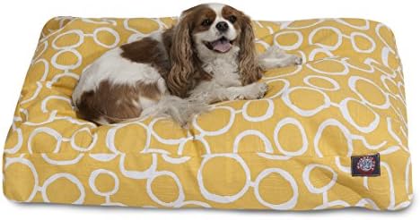 Majestic Pet Rectangular Dog Bed, Large, 44x36x5 in, Washable, Yellow