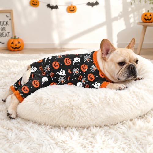 Dog Halloween Pajamas for Small Medium Dog Halloween Pjs Dog Onesie Cute Soft Breathable Puppy Pet Stretchy Dogs Recovery Suit for Boy Girl-XL