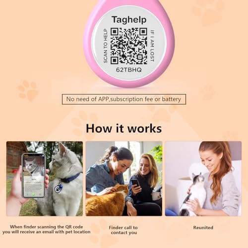 2-Pack QR Code Pet ID Dog cat Tags for Collar Personalized for Cats Online Profile - Scan QR Receive Instant Pet Location Alert Email, Anti-Lost,No Subscription fees (Blue & Pink, for cat - 1")