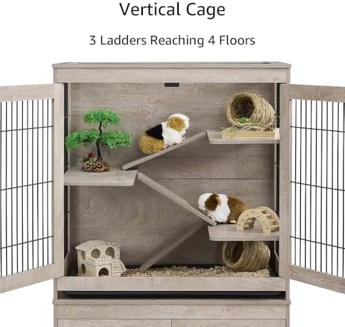 unipaws Ferret Cage with Storage and Ramp, Large Vertical Hamster Cage