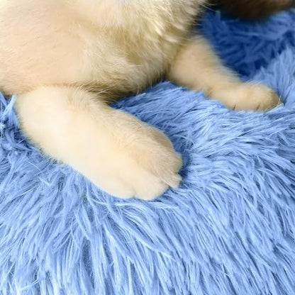 Western Home Calming Donut Cat Bed Small Dog Bed Washable,20" Light Blue