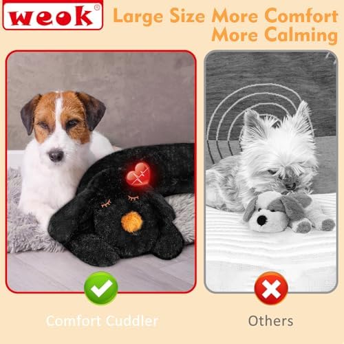 WEOK Heartbeat Puppy for Dogs-for Separation Anxiety Relief, Heartbeat Stuffed Animal Anxiety Calming Behavioral Aid Plush Toy for Dogs Cats Pets