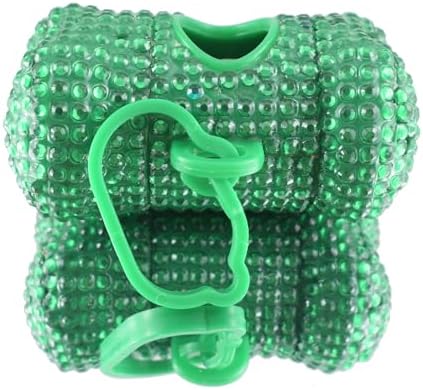 Bling Dog Poop Pickup Bag Dispenser Holder Pet Waste Disposal Bag Pet Trash Bags Holder Bone Shaped Green