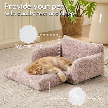 Hollypet Cat Bed Small Dog Orthopedic Couch Beds for Pets up to 13 lbs