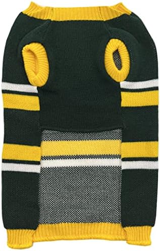NFL Green Bay Packers Dog Sweater, Size Large. Warm and Cozy Knit Pet Sweater with NFL Team Logo, Best Puppy Sweater for Large and Small Dogs