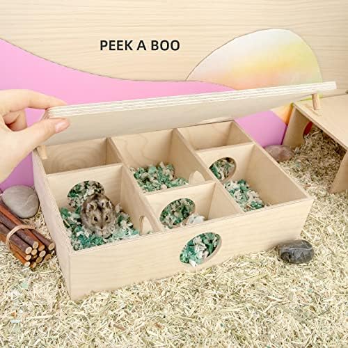 Niteangel Multi-Chamber Hamster House Maze: 2 Entrance 6 Rooms Maze Habitat