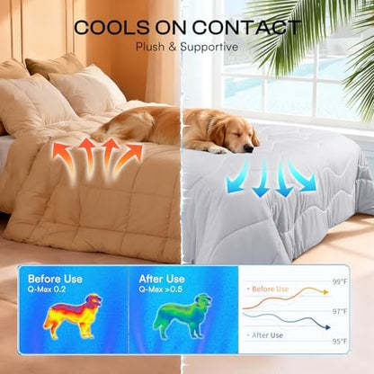 Luciphia Cooling Dog Blanket, Q-MAX>0.5 Pet Throw for Couch, Crate & Bed